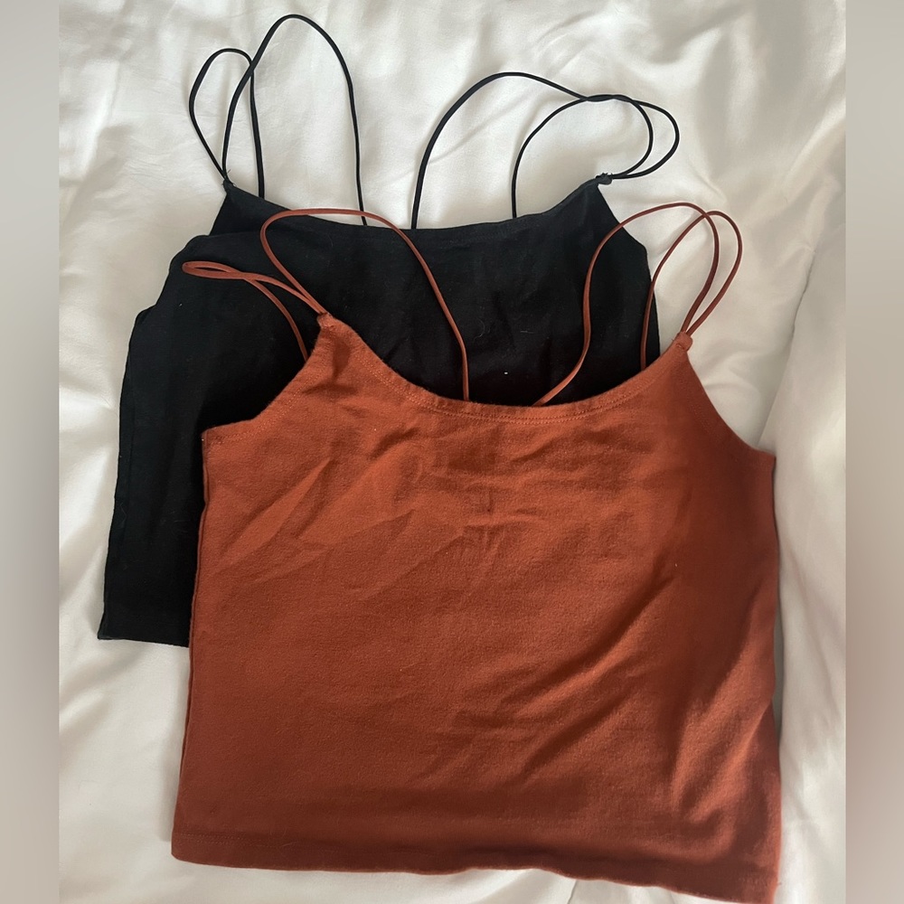 Two pack Abercrombie double thin strap tank tops
